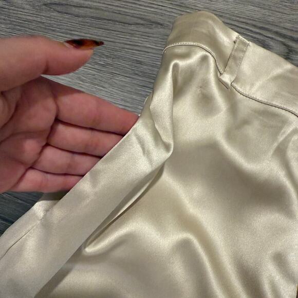 House of Harlow Satin Champagne Gold Wide Leg Pants Women M Office Career Chic - Picture 3 of 9